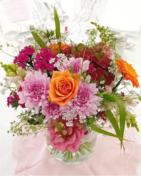 Sommerliche Tischdeko Pink Orange