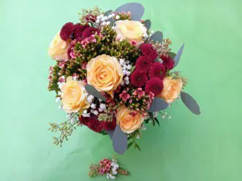 Herbst Hochzeit Brautstrauß und Anstecker
