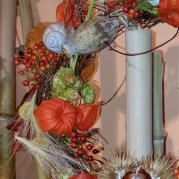 Kranz mit Physalis Früchten